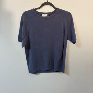 Designers Original Womens Blue Short Sleeve Sweater Medium